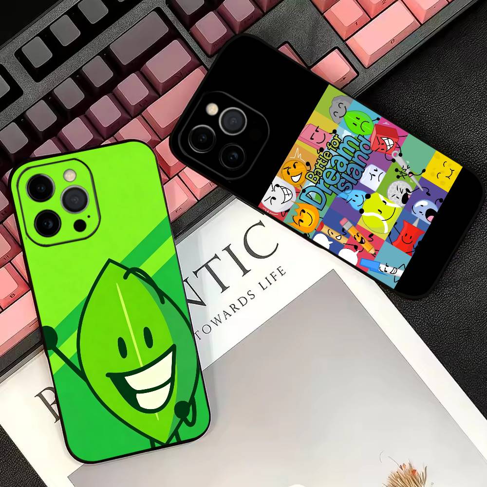 BFDI-Битва за Остров Мечты Чехол для Телефона Для iPhone 17, 16,15,14,13,12,11 Plus,Pro Max, Другие Мягкий Черный Чехол