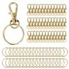 100PCS Gold Lobster Claw Clasp with Key Rings Rustproof Metal Keychain Clip for DIY Keychain