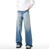 2024 Autumn Unisex Blue Washed Straight-Leg Retro Jeans