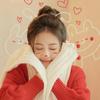 White Deer New Christmas Ball Knitted Scarf Women's Winter Thickened Warm Red Wool Shawl Scarf Tide