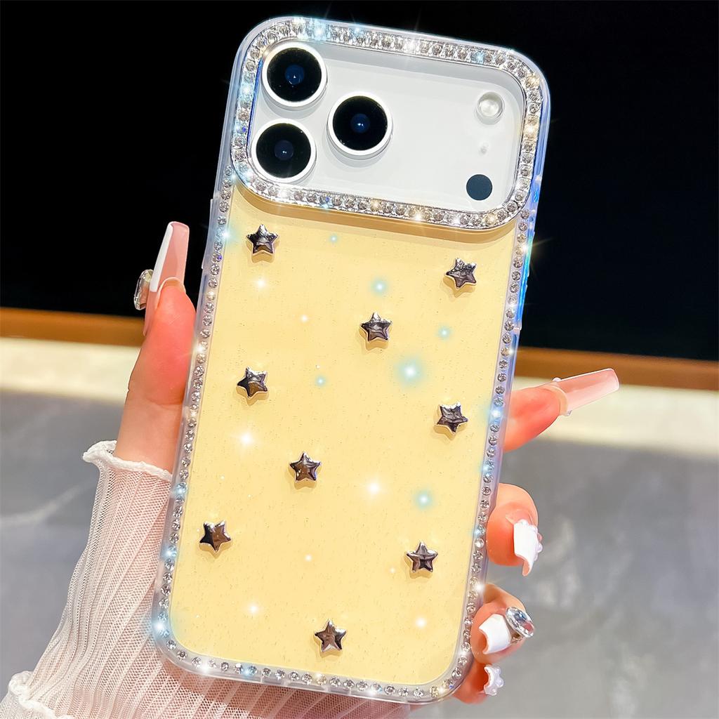 Чехол для телефона ручной работы с блестящими бриллиантовыми звездами, IMD, совместимый с сериями iPhone 13, iPhone 14, iPhone 15, iPhone 16, iPhone 17