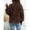 Fall and Winter Women's Caput Mortuum High Neck Knit Sweater