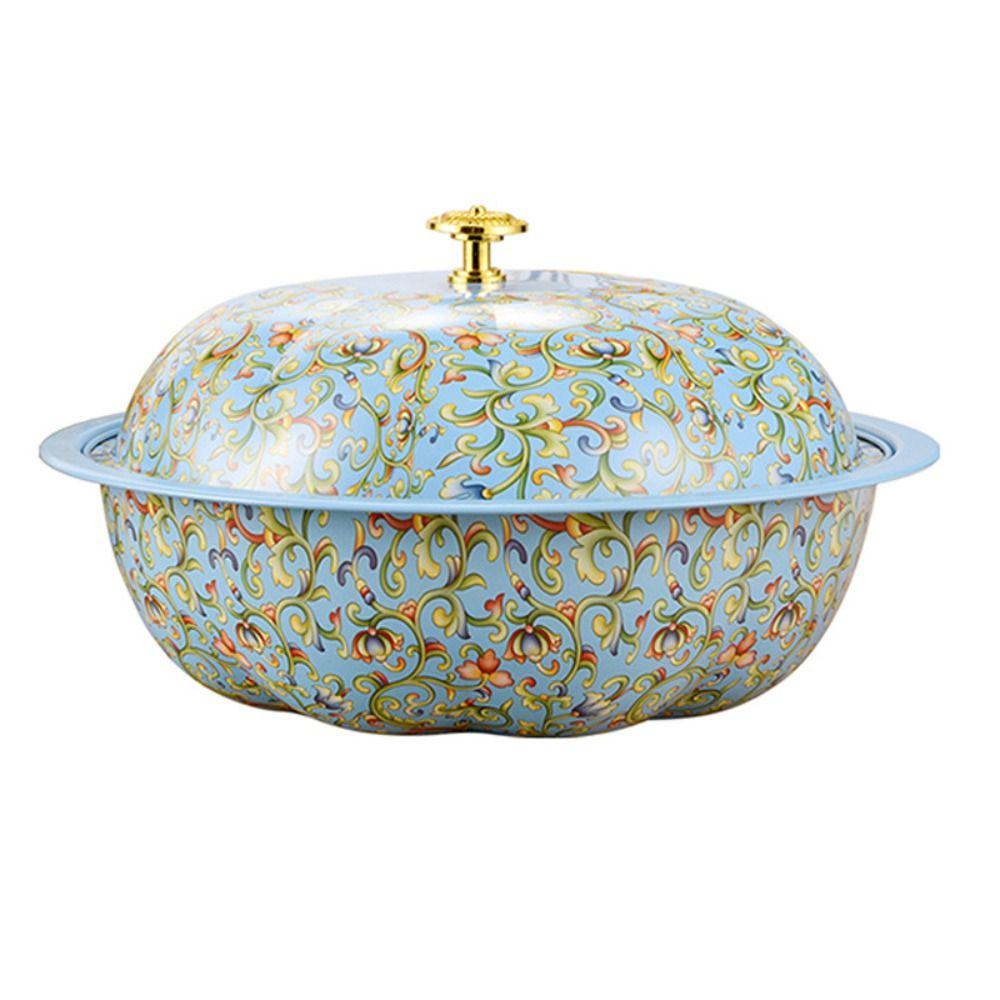 Large Capacity Floral Pot with Lid 30cm Food Tray Bowl Basin For Buffet and Raya Celebrations