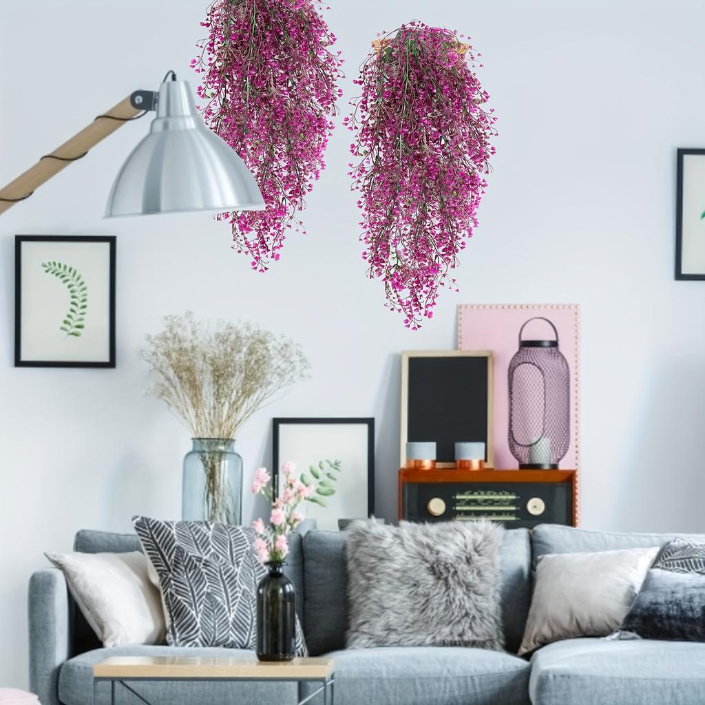 1 шт. Искусственные подвесные цветы глицинии - Устойчивые к УФ-излучению искусственные растения для дома, вечеринок - Универсальные украшения для помещений и улицы