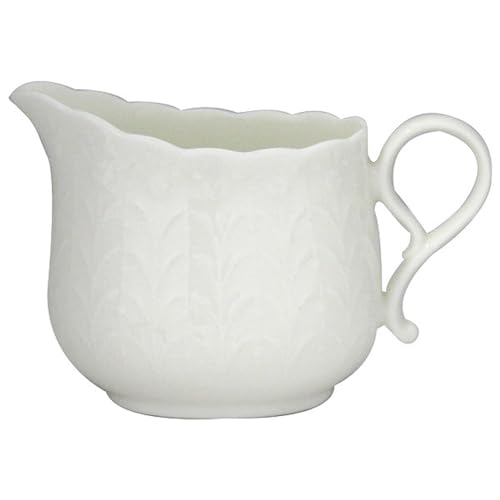 NARUMI Milk Pitcher/Creamer, Silky White, 130cc, White, Cute Relief Design, Microwaveable, Dishwasher Safe, Gift Boxed, 9968-4263P