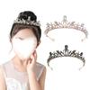 Детская корона тиара цветок девочка кристальные аксессуары для волос корона девочка день рождения выступление повязка на голову аксессуары для платья принцессы