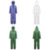 One Piece Waterproof Hooded Jumpsuit Rainwear Front Zipper and Button Fastening Drawstring Hood for Men Women Outdoor Work