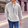 Men S Winter Half Zip Long Sleeve Solid Color Fleece Sweatshirt