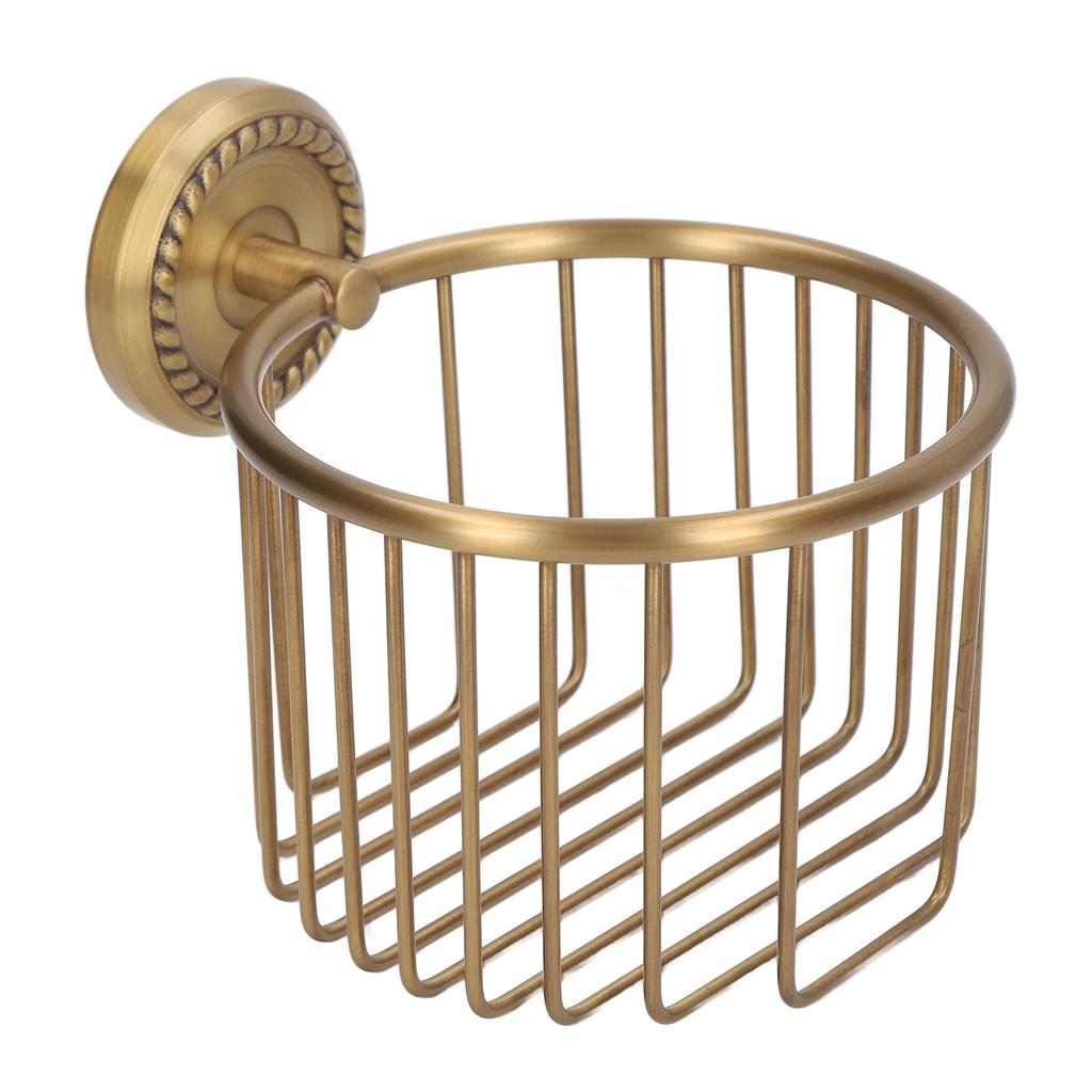 Hollow Out Toilet Paper Holder Antique Rust Proof Wall Mounted Tissue Roll Basket Rack for Bathroom