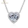 High Carbon Diamond Necklaces 925 Sterling Silver Heart Shape Pendant Unique Design Romantic Fine Jewelry Wedding Party Gifts New Trend