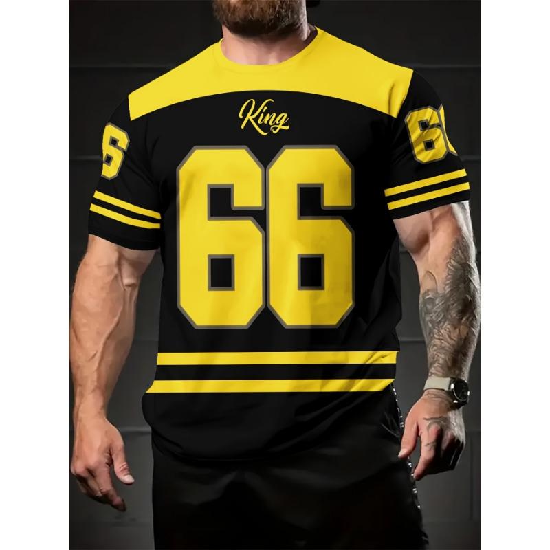 Летняя мужская модная и освежающая футболка с цифровой печатью в спортивном стиле 66