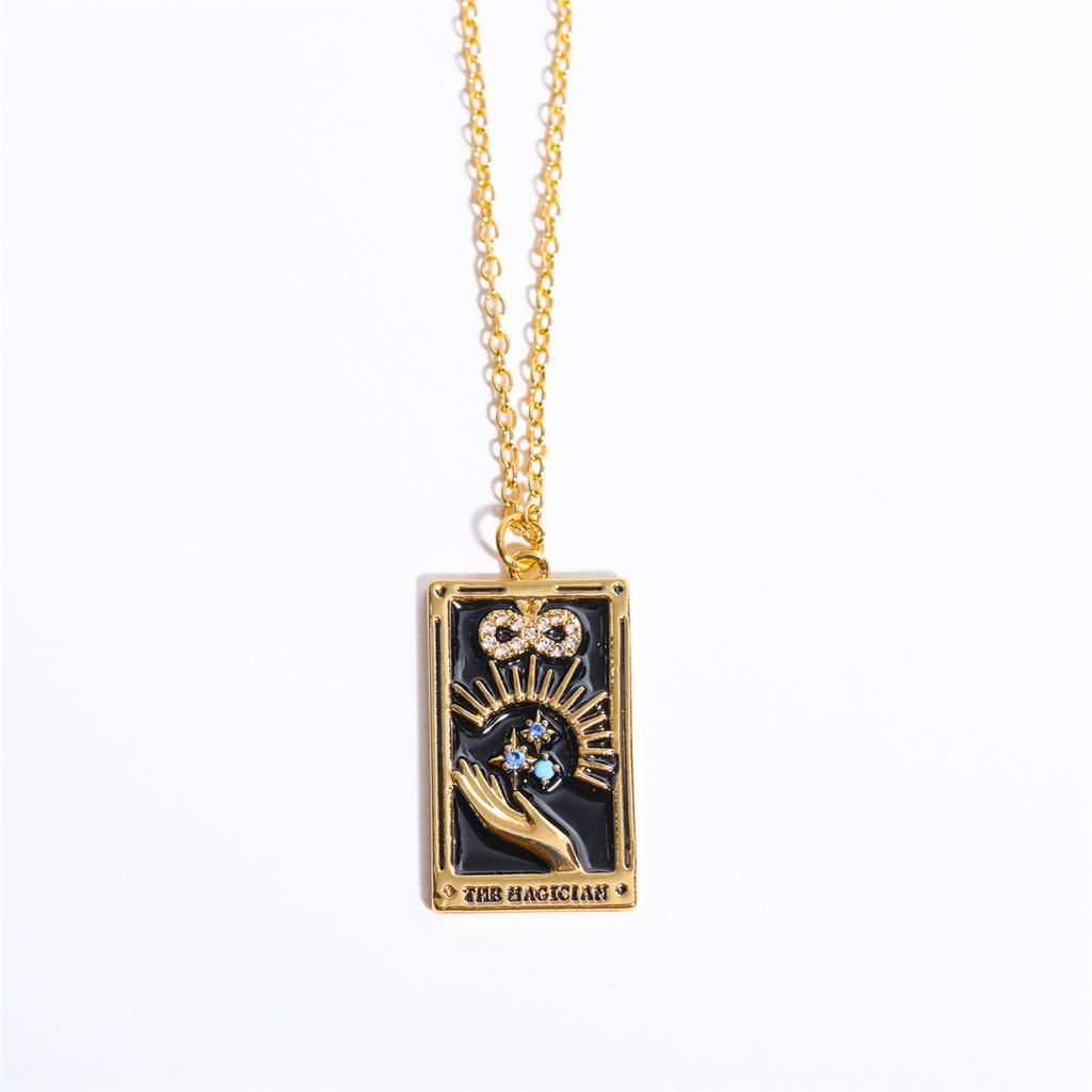 Women's Jewelry Straps Tarot Square Necklace Female Ins Jewelry Ladies