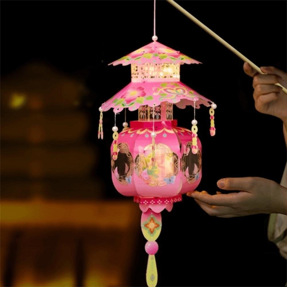 Lightweight Mid-Autumn Festival Lantern PVC Handheld Lantern Portable DIY Craft Material Kit Kids