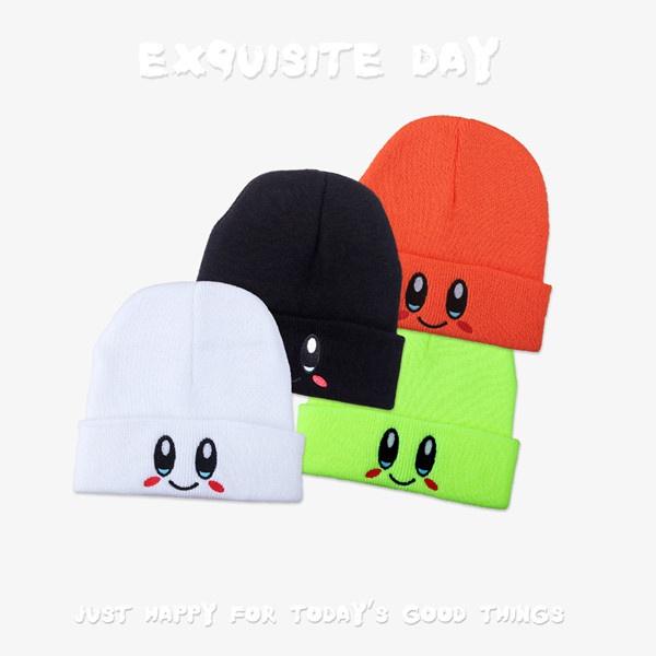 Kawaii Kirby Hat с милым лицом и глазами, теплая вязаная шапка для косплея, унисекс, шляпа для взрослых и детей, хип-хоп, осенне-зимний подарок, YSL