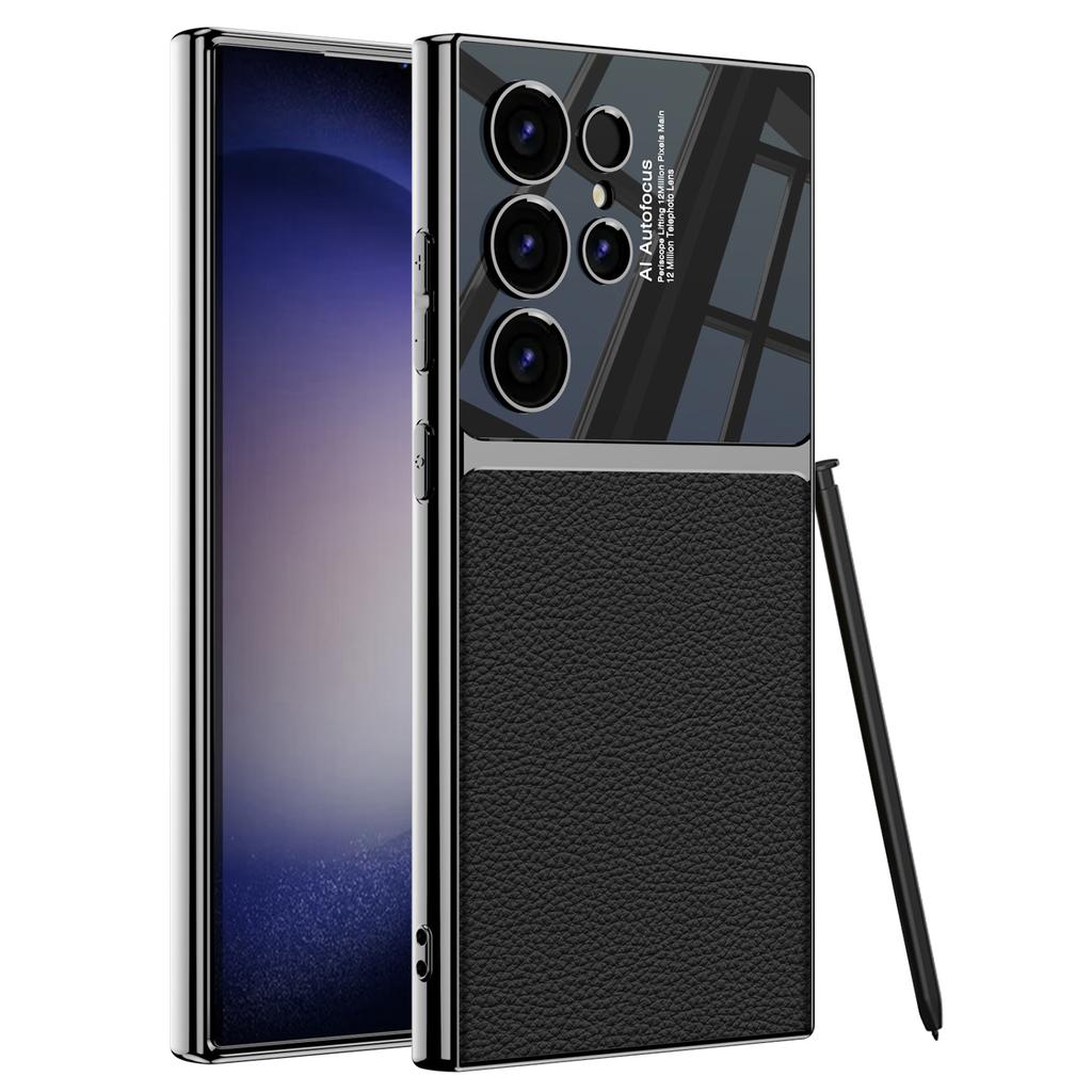Чехол для мобильного телефона Samsung S24 S24u Кожаный чехол S24ultra Гальваническое покрытие Однотонный кожаный чехол для мобильного телефона S24