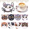 Anti Slip DIY  Painting Coasters Cartoon DIY Cat Tablemat  Home Decor