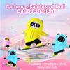 Car Center Console Creative Ornament Funny Cartoon Skateboarding Bear Removable Festival Gift Car  Decorations