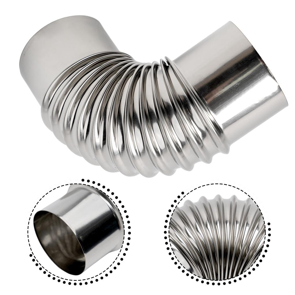 Гибкий дымоходный вкладыш из нержавеющей стали с регулируемыми отводами для печи - Устойчивый к коррозии, Высокая термостойкость, Легкая установка