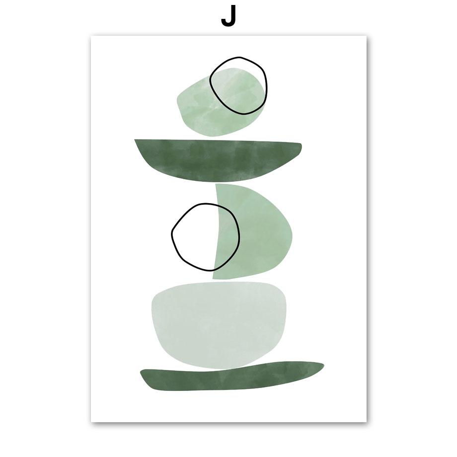 Зеленое растение агава кактус линия геометрия абстрактный постер печать холст картина скандинавское настенное искусство картины для гостиной домашний декор