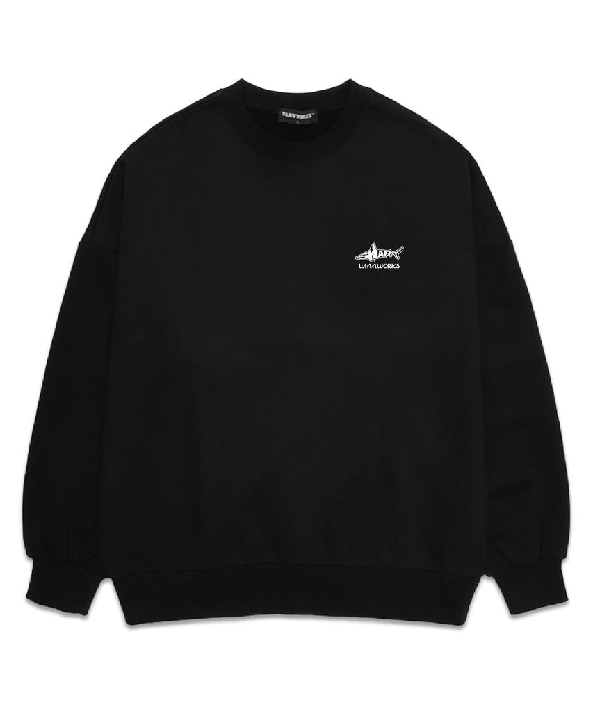 VANNWORKS Shark Logo Oversized Sweatshirt (Vls0046) Black