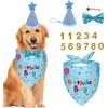 Cute Pet Birthday Caps Adjustable Cat Triangle Scarf Dog Dress Up Dog Birthday Bib  for Dogs Cats