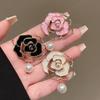 1Pcs Exquisite Resin Rhinestone French Brooch Women Elegant Camellia Brooch For Daily Banquet Wearing Suit Pin Accessory