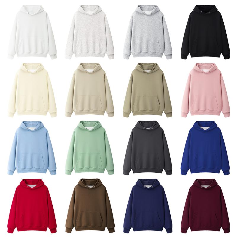 Осень Большой размер 330г Хлопковый тонкий Худи Мужской повседневный оверсайз Пуловер Худи Женская Толстовка мужская однотонная на каждый день уличная одежда УНИСЕКС