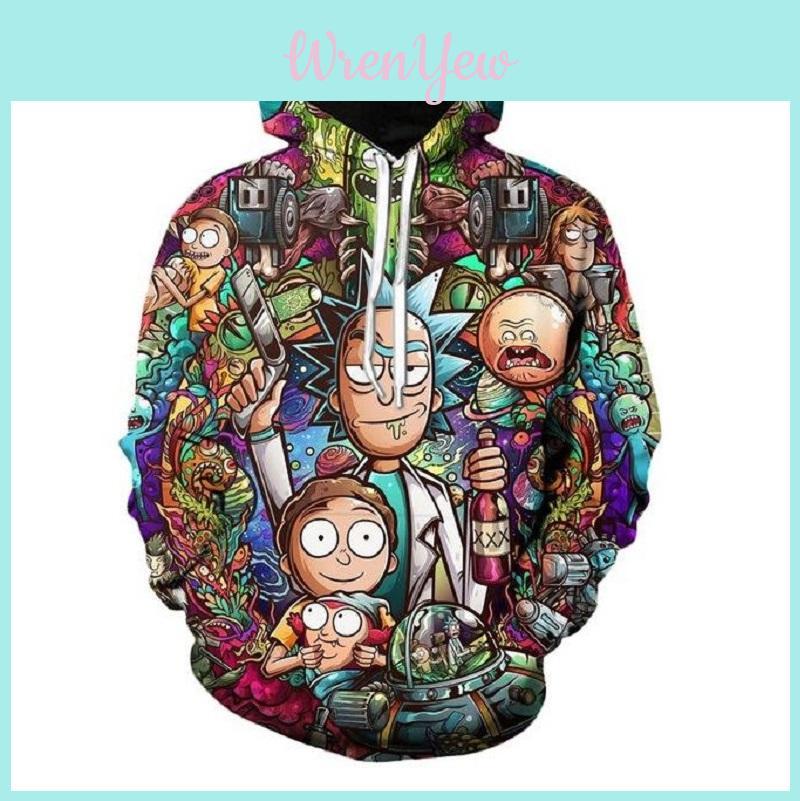 Fashion Womenmen New Rick And Morty 3d Print Casual Hoodie Tops Sweatshirt
