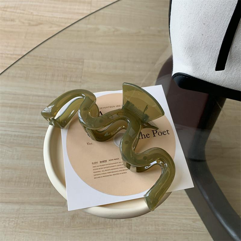 Волнистый зажим-краб для волос женский большой для ванны для хвостика пластиковый зажим для волос корейская заколка-желе заколки для волос аксессуары для волос для девочек