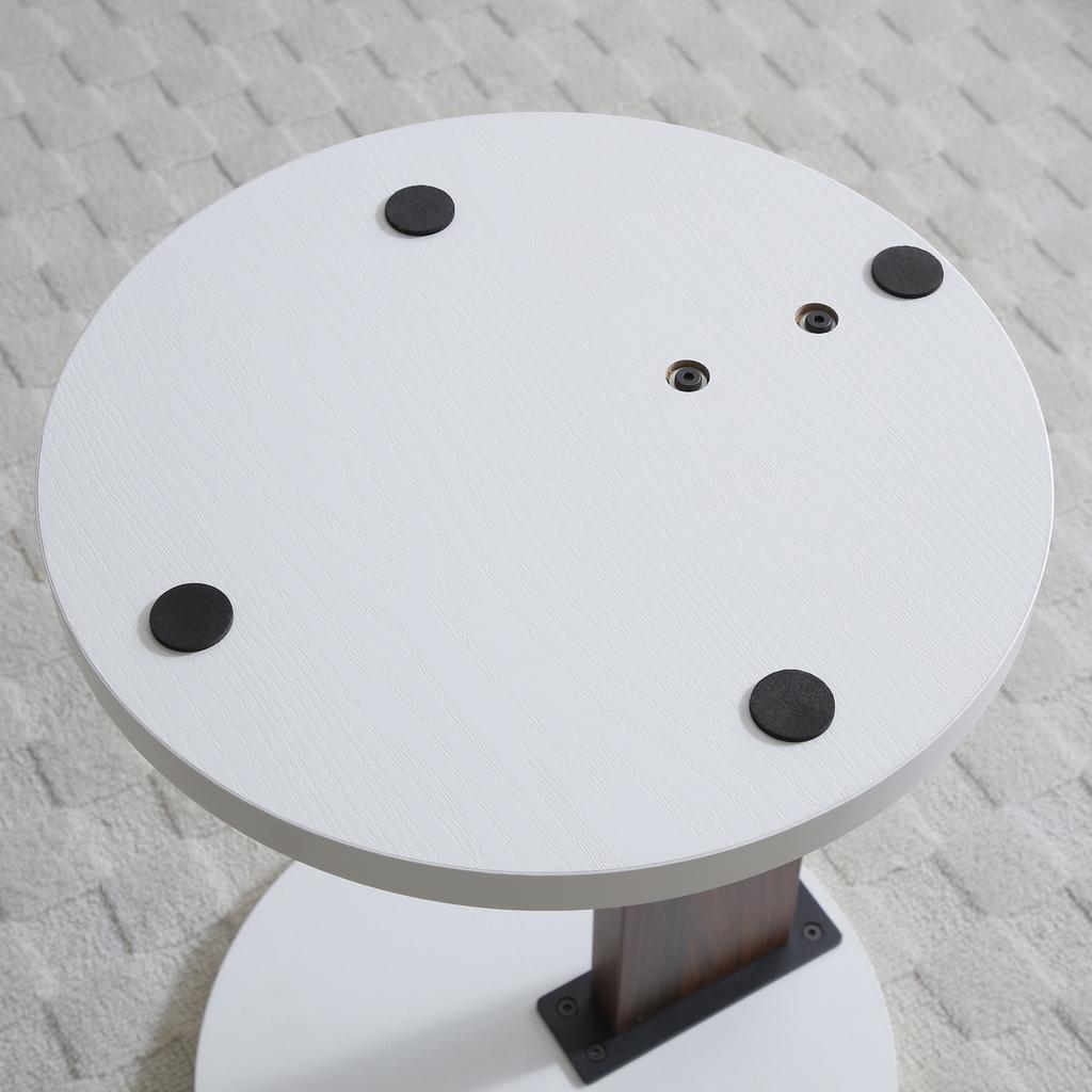 СКЛАД США Маленький приставной столик в деревенском стиле, круглый, двухъярусный, современный, С-образный, приставной столик с деревянной рамой для спальни, небольших помещений