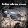 Square Sun Glasses Rimless for Men Driving Polarized Sunglasses Rimless Super Light Eyewear