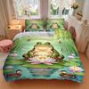 Frog Butterflies Pond Print 3Pcs Bedding Setduvet Cover With 2 Bedropillowcase Home Birthday Gift