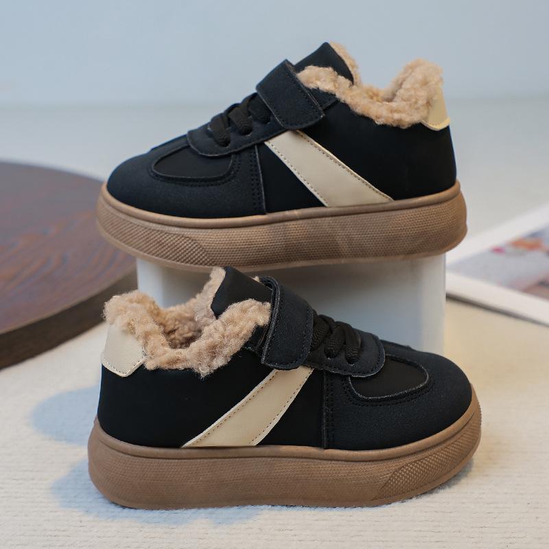 Детская зимняя теплая обувь Флисовые кроссовки Хлопковые туфли для мальчиков Водонепроницаемые сапоги из овечьей шерсти для девочек