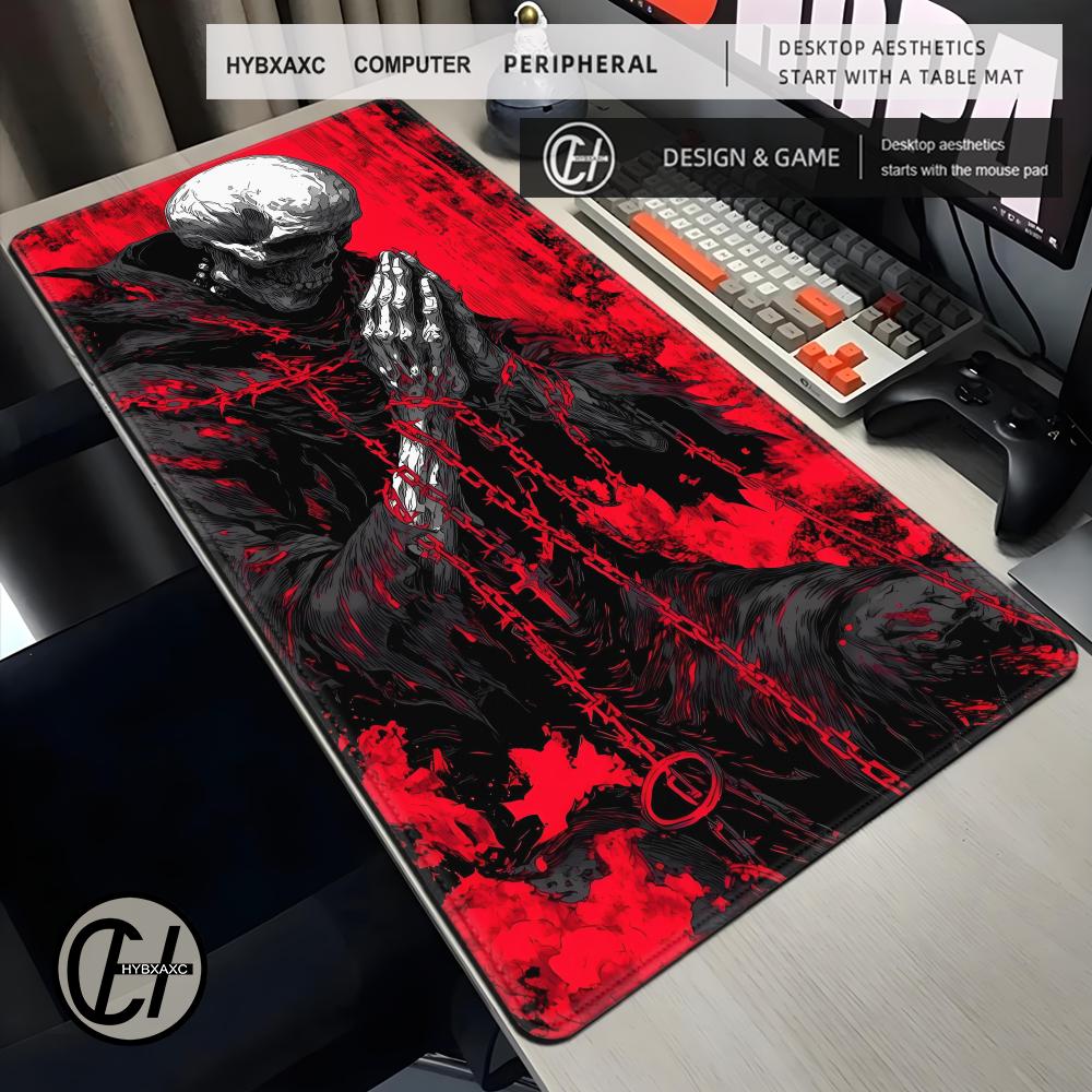 Red Rose Skull Gaming Mouse Pad Gothic Skull Celestial Design Mousepad Xxl Antislip Keyboard Accessories Office Laptop Desk Mat