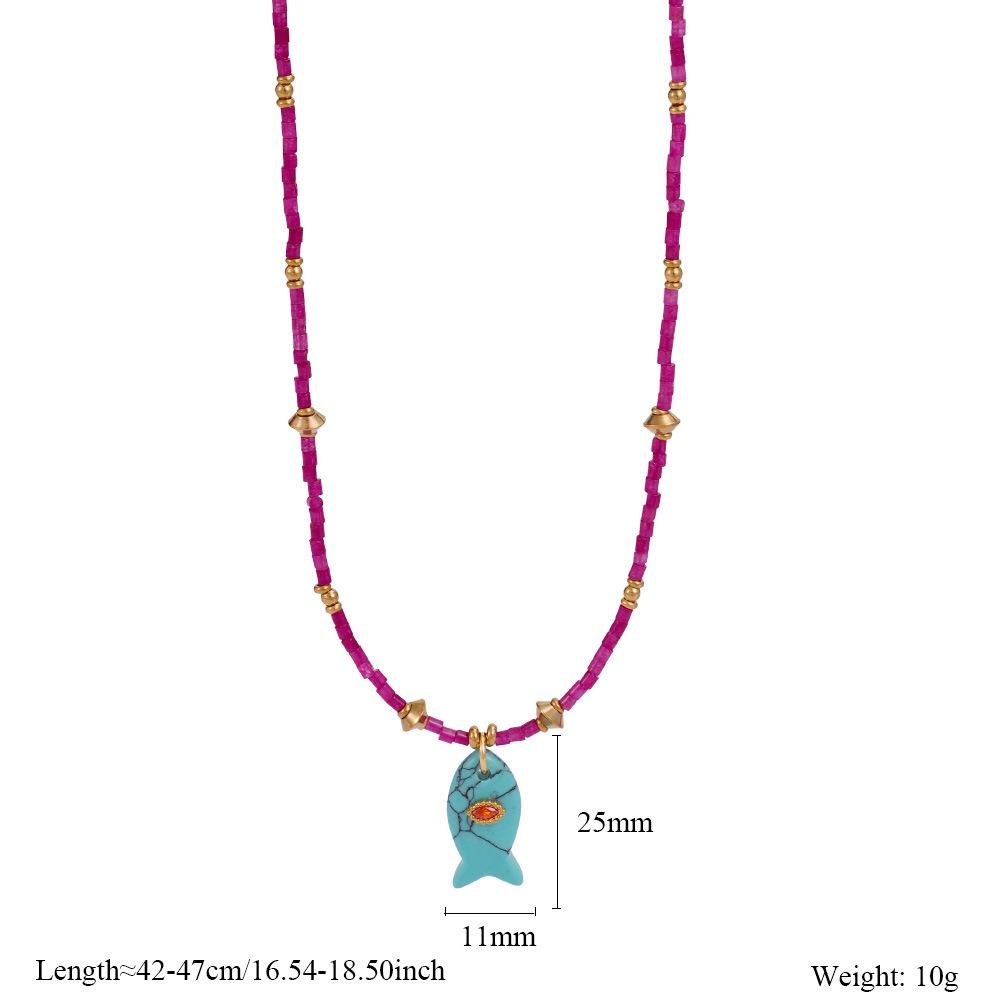 Богемия Мини Рыбка Ожерелье Украшения Океанский Стиль Пляжный Чокер Модный Кулон Рыбка Ожерелье Отпуск