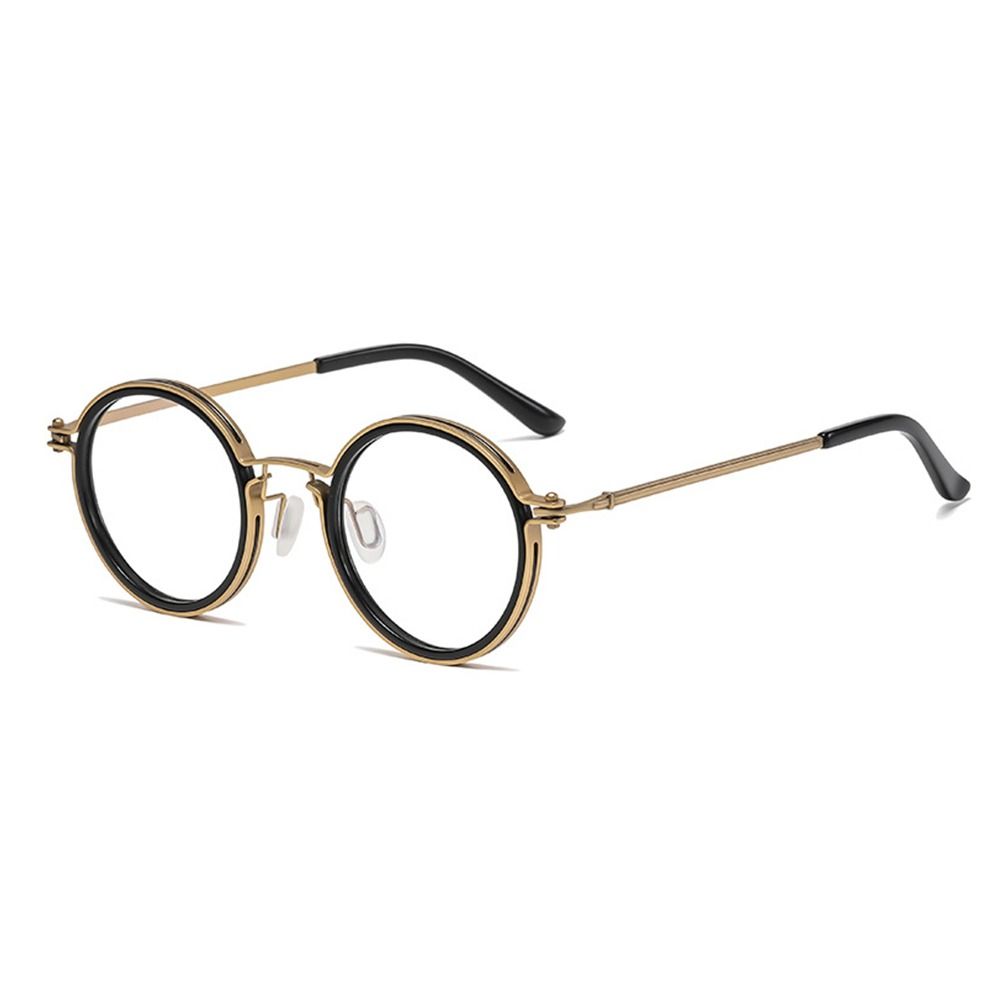 Metal Round Anti Blue Light Glasses Women Classic Oversized Eyeglasses Frames Transparent Computer Glasses Eyewear