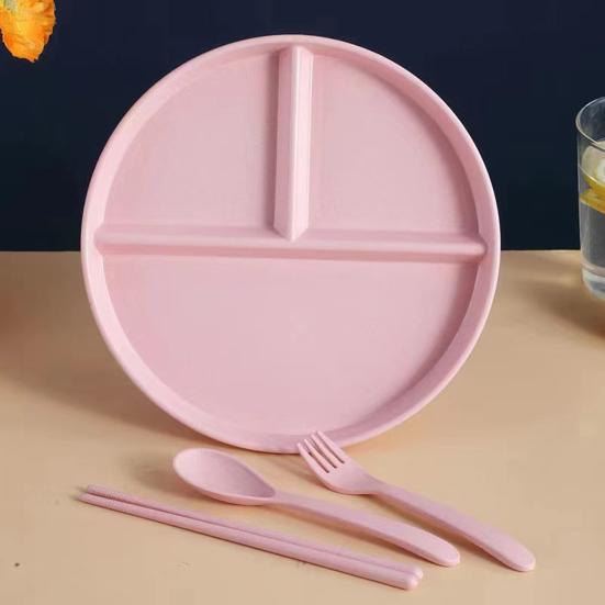 1 Set Divided Dinner Plates Unbreakable Portion Control Divided Diet Plates Reusable Picnic Plates Microwave Dishwasher Safe