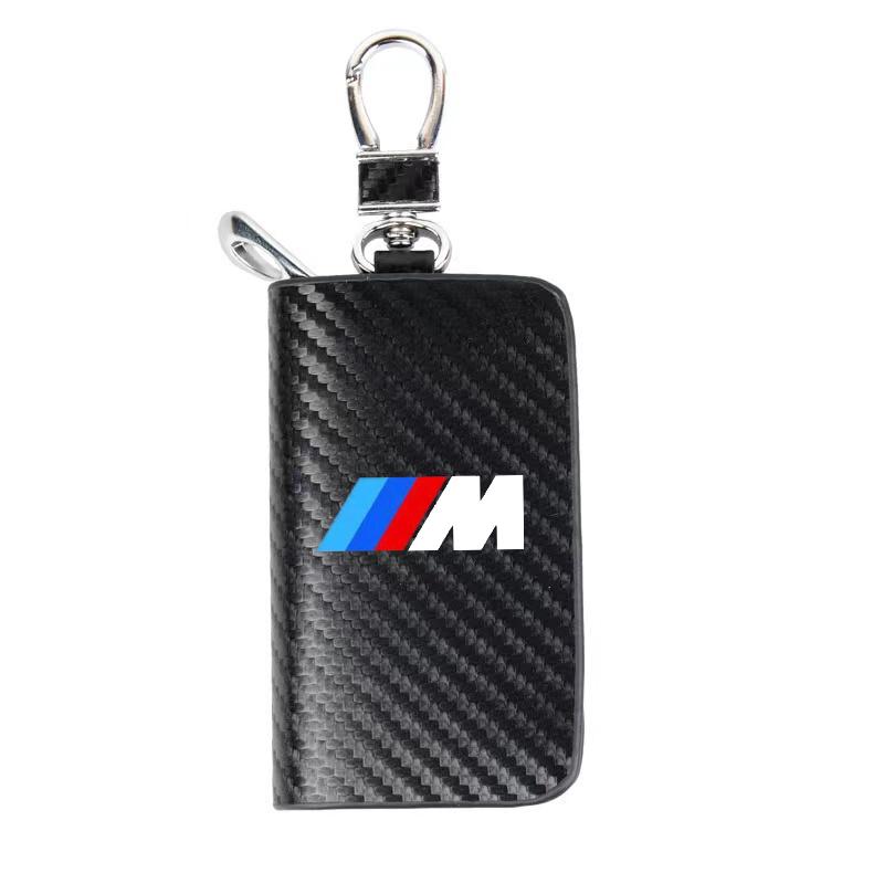 XPOV8 Car Case Keys Pouch Carbon Fiber Fabric Keychain Bag For BMW M Power X1 e84 X3 f25 X5 e53 x6 e71 ix3 i3 320i 330d M4 1 3 Series