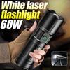60w Super Bright 200m High Power LED Flashlight Torch Type-c Rechargeable Powerful Outdoor Self Defense Handlamp Camping Lantern