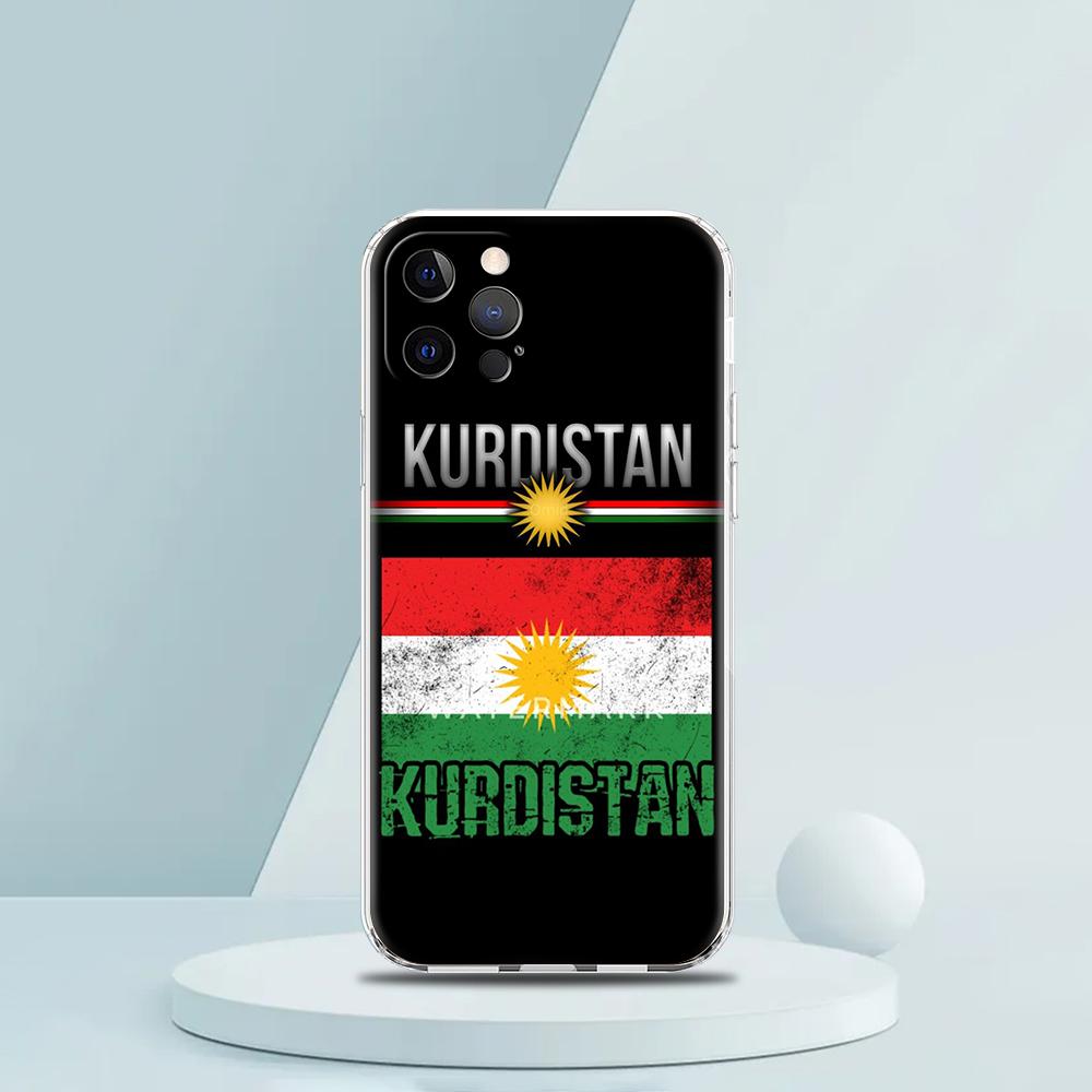 K-Kurdistan Flag Phone Case for iPhone 16 15 14 13 12 Pro Max Transparent Soft for iPhone 11 Pro Max 7 8 Plus XS XR Shell Capas