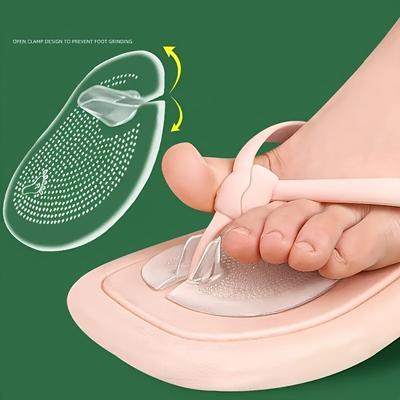 1 пара самоклеящихся подушечек для пальцев ног, противоскользящие прозрачные стельки для сандалий, подушечки для пальцев шлепанцев