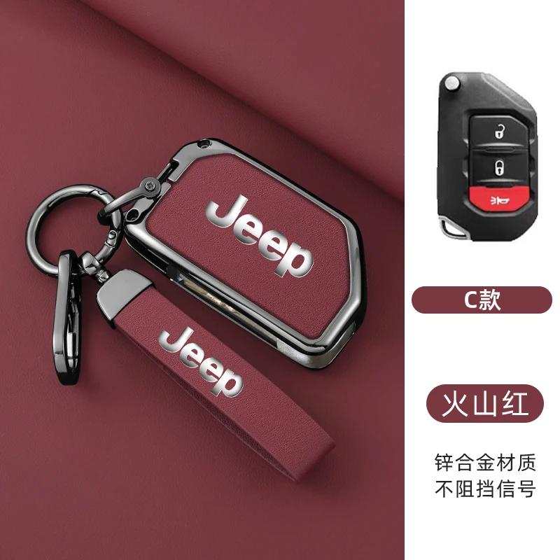 Для Jeep Металл Кожа 2 3 4 Кнопки Чехол-обложка для складного ключа автомобиля Для Jeep Gladiator JT Sahara JLU Wrangler JL Rubicon 2018 2019 A