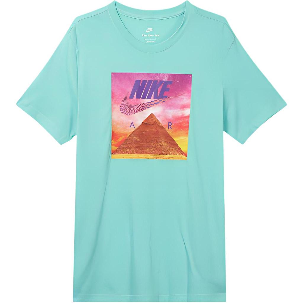 Nike Printed Pyramid Pattern Crew Neck T-Shirt Men Tops Green DR1220-307