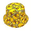1 Двусторонняя желтая панамка-ведро с уткой - Защищающая от солнца, легкая и удобная для путешествий шляпа для новогодних приключений