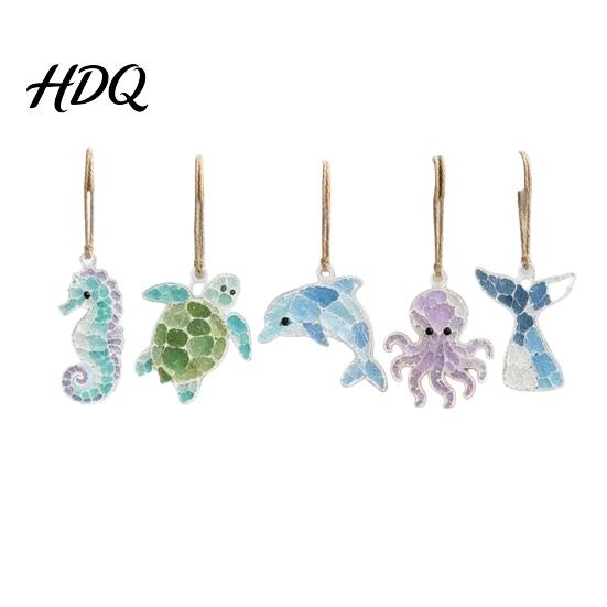 Holiday Window Decorations 5Pcs Acrylic Suncatcher Hangings Sea Glass Collage Kit