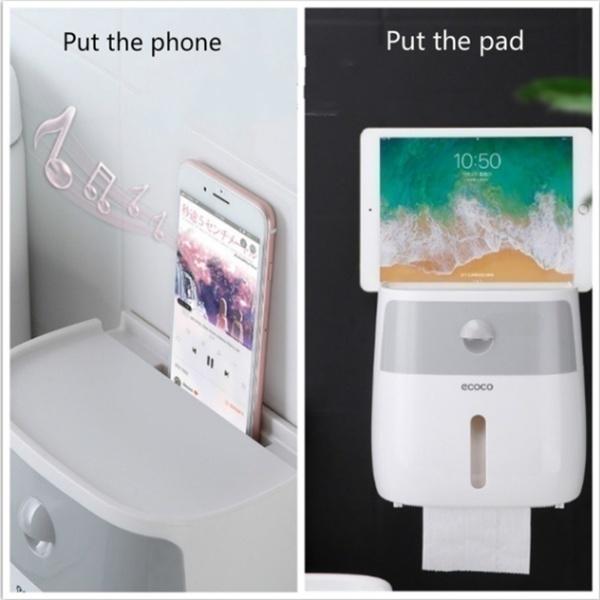 Новая модернизация Настенные открывающиеся при нажатии водонепроницаемые двухъярусные коробки для бумажных полотенец Коробки для рулонных бумажных полотенец Ремни для туалета Ящики Полки