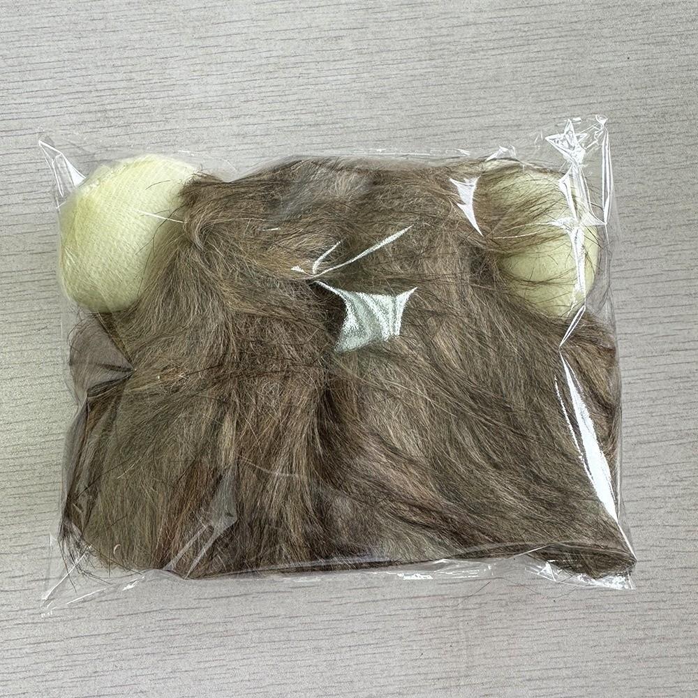 Breathable Lion Mane Wig Cap Hat Fluffy Pet Costume Comfortable Fit Dog Cat Wig Hat Cosplay