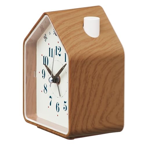 Seiko Clock Будильник настольные часы аналоговые коричневые деревянные зерна 110 x 86 x 63 мм PYXIS NR453B