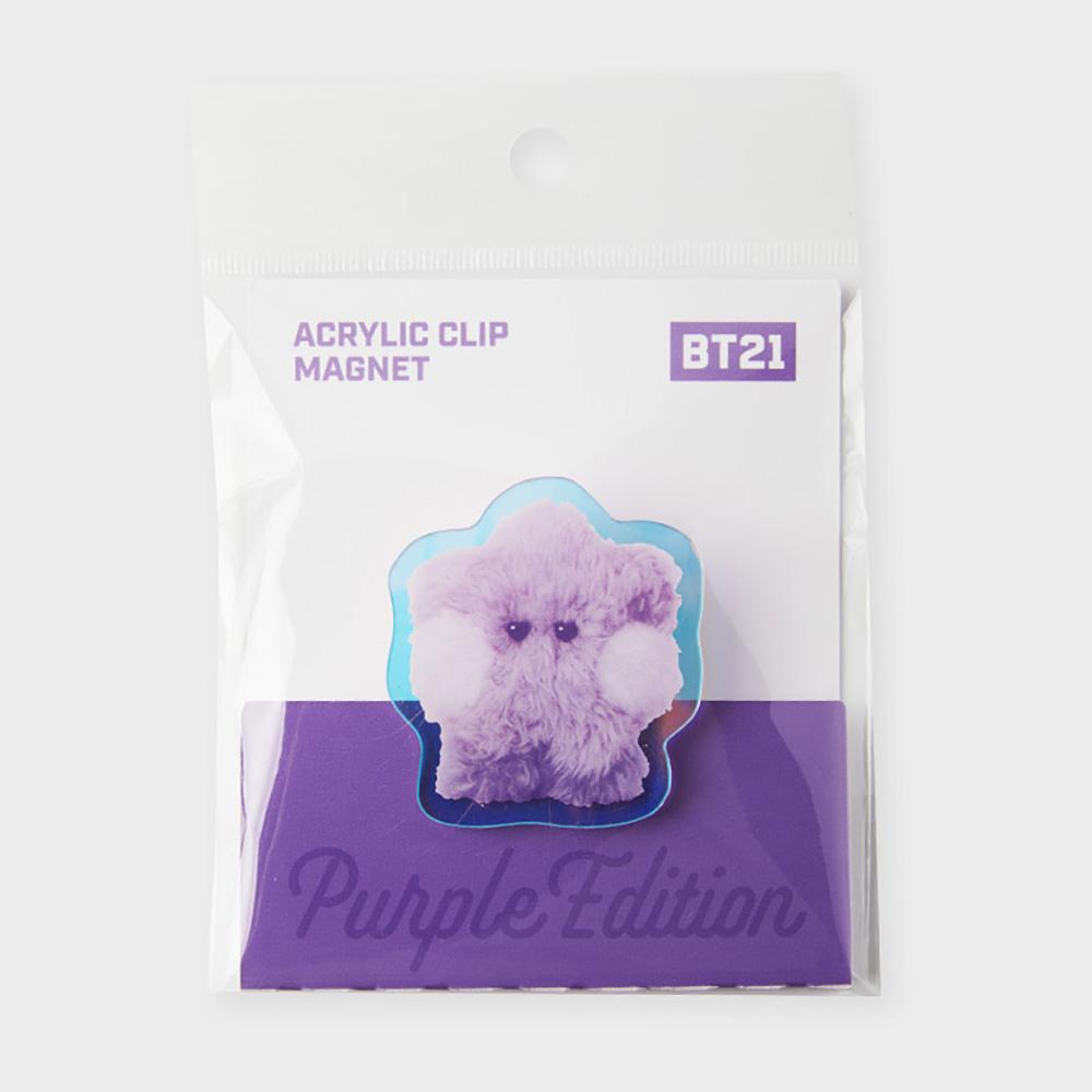 LINE FRIENDS BT21 SHOOKY Фиолетовый 'Издание Желаний' MININI Акриловый Магнит-Зажим