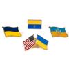 U.S.A & Ukraine Friendship Badge Flag Brooch National Flag Lapel Pin Collections